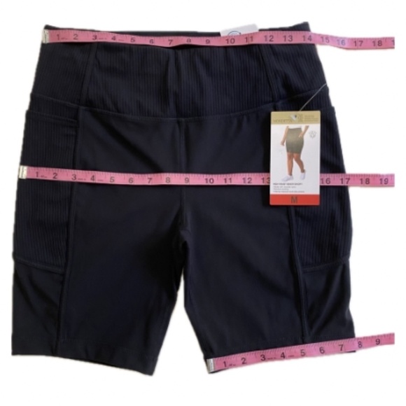 Mondetta Ladies High Waist Biker Shorts, Medium, Black, NWT - Picture 10 of 15